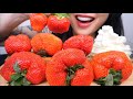 GIANT STRAWBERRY WHIPPED CREAM ASMR EATING SOUNDS NO TALKING SAS ASMR