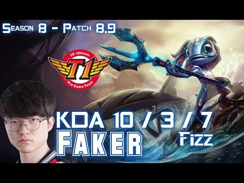 SKT T1 Faker FIZZ vs ZOE Mid - Patch 8.9 KR Ranked