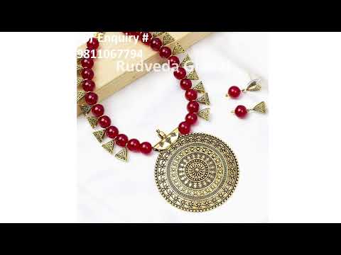 Maroon silver oxidized jewellery manufacturer