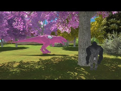 Hide and Seek in Enchanted Forest with Hello Kitty T-Rex - Animal Revolt Battle Simulator