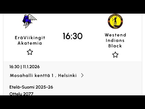 EräViikingit Akatemia vs Westends Indians Black