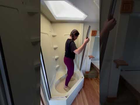 Removing our rv shower #rv #renovation #camper #rvliving #campervan