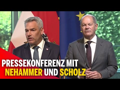 Pressekonferenz mit Nehammer und Scholz