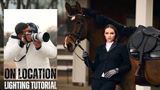 Outdoor Portrait Lighting Setup: Behind the Scenes with a Horse and Rider | Samuel Bouret