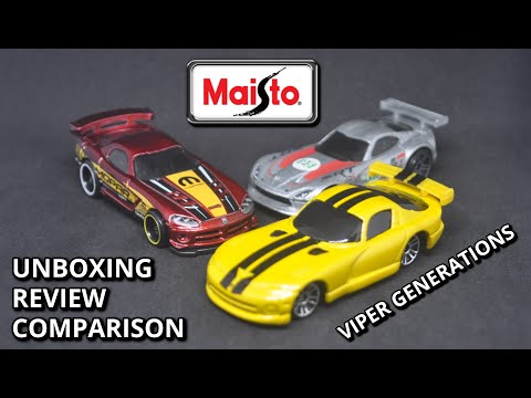 Opening Maisto Fresh Metal 1/64 1998 Dodge Viper GT2 Review & Comparison by 2 Hot Wheels Models