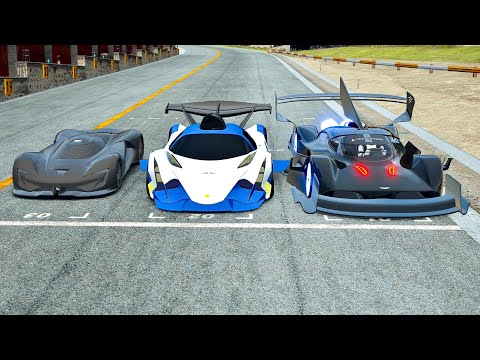 Aston Martin Black Nightmare vs SRT Tomahawk VGT vs Devel Sixteen GTR - Drag Race 20 KM