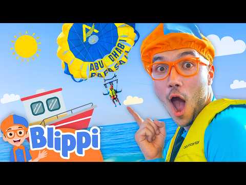 Blippi Flies From a Boat to the Sky 🪂