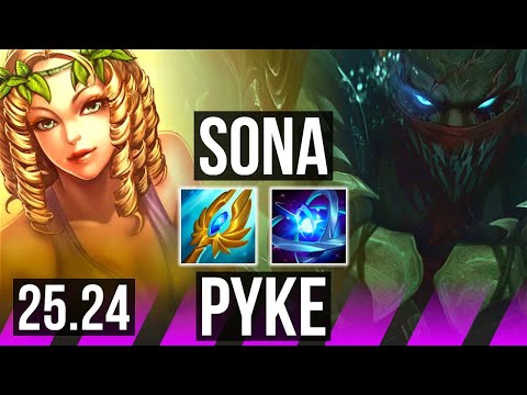 SONA & Caitlyn vs PYKE & Samira (SUP) | Guardian | EUW Master | 25.24