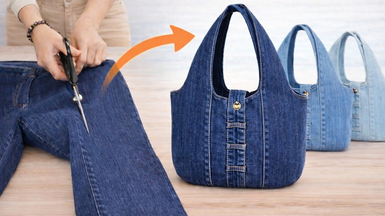 From Old Jeans To A Beautiful Bag | Easy DIY Denim Bag