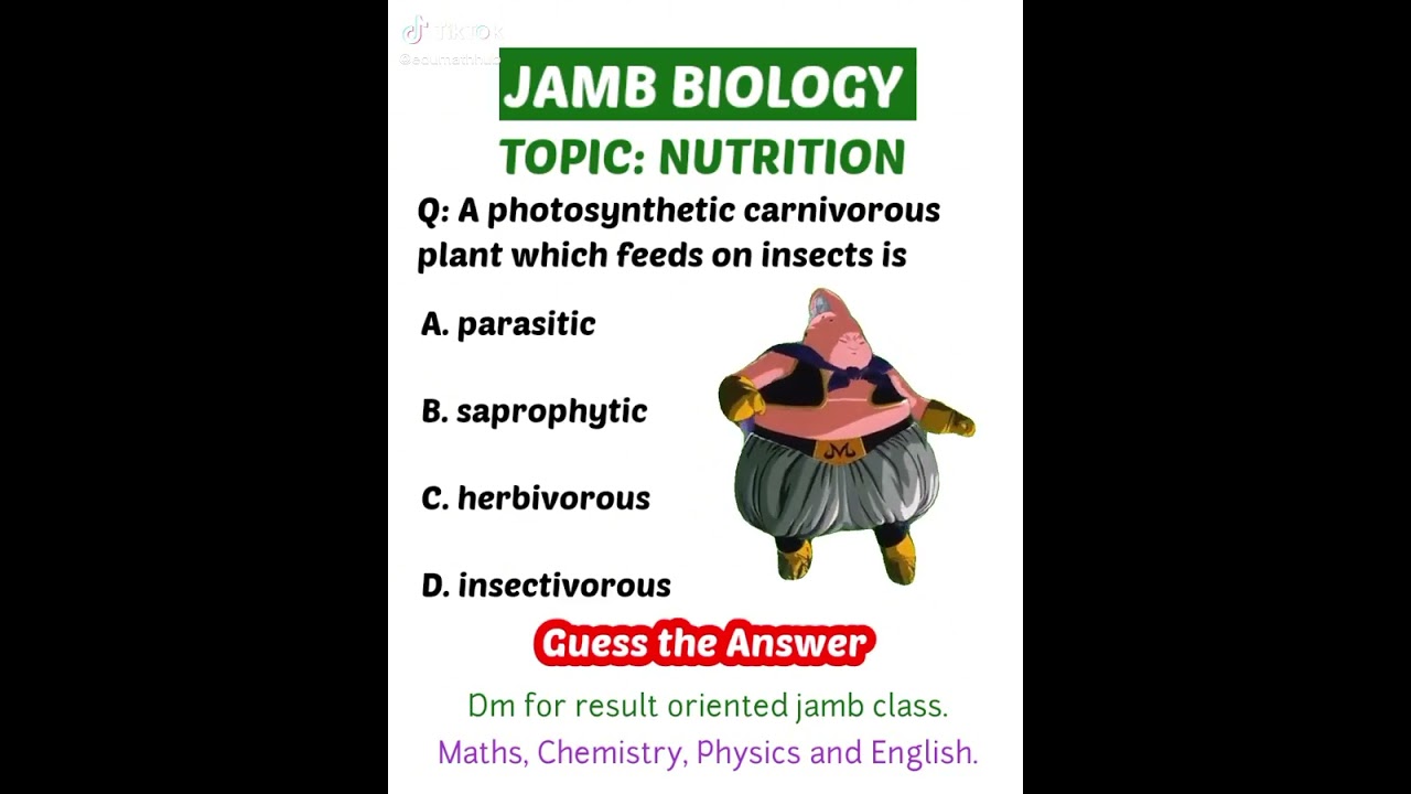 JAMB 2026 BIOLOGY QUIZ #jambquiz  #jamb2026 #jambpastquestionandanswers #jambbiology