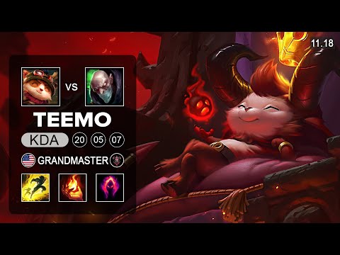 Teemo Top vs Singed - NA Grandmaster - Season 11 Patch 11.18