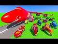Disney Cars Lightning McQueen Truck Mack Friends Cargo Plane Transportation Color Tractors Race