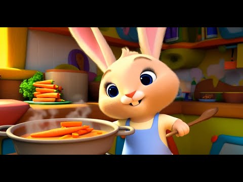 🍲🐰Iepurilă prepară o tocaniță - Hai să mancăm! | Cantecel pentru copii