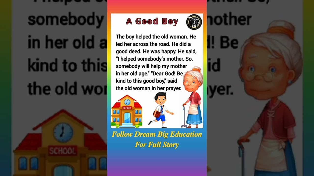 𝑨 𝑮𝒐𝒐𝒅 𝑩𝒐𝒚 | Short Stories | English Stories | Dream Big Education Story Time