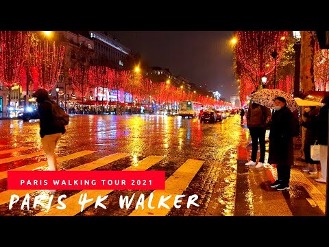🇫🇷Ep1- Paris Christmas Walk🌲 - Champs-Élysées in the rain - illuminations de Noël à Paris l Dec 2021