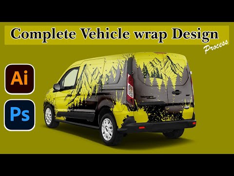 Adventure Van Wrap Design | Full Process in Adobe Illustrator + Photoshop + 3D Mockup