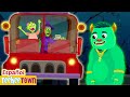 Las Ruedas Del Autobús Con Un Monstruo Gigante Canciones De Halloween Pueblo Teehee