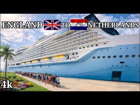 The best exciting ship trip [England & Netherland] Walking Tour – No Talking, Real Sound (4K)