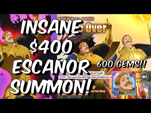 INSANE $400 RED ESCANOR SUMMON! - THE GOD KING HAS ARRIVED!! - Seven Deadly Sins: Grand Cross Global