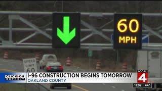 I-96 construction begins tomorrow