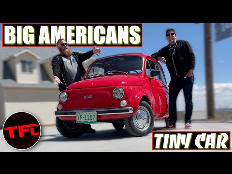 We CRAM Our Big American Selves Into a TINY Classic Fiat 500...Let the Fun Begin!