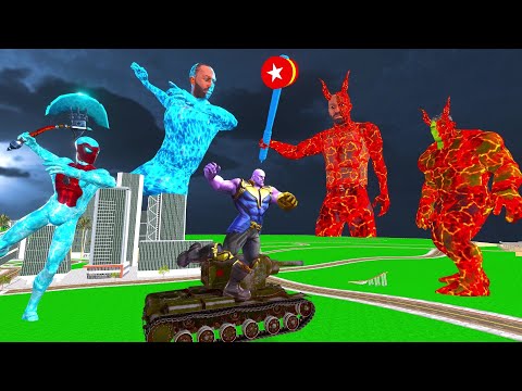 Franklin Become Ice Franklin To Fight With Lava Monster Franklin in Indian Bike Driving 3D: