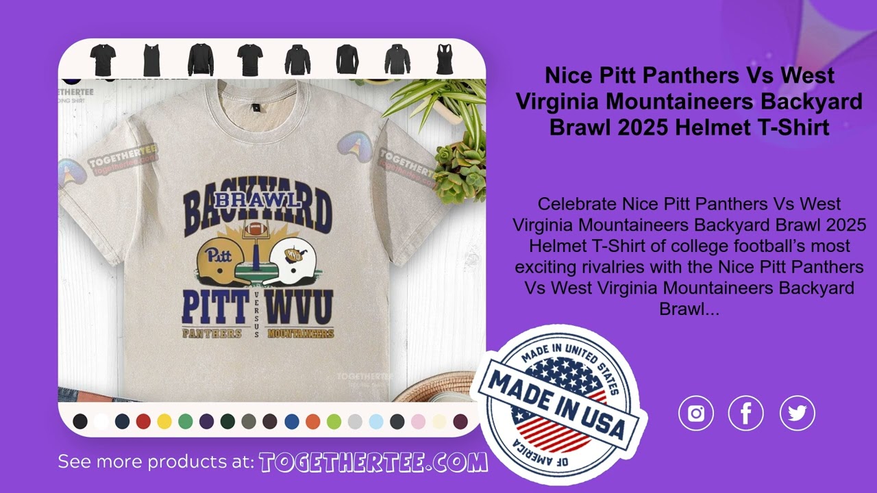 Nice Pitt Panthers Vs West Virginia Mountaineers Backyard Brawl 2025 Helmet T-Shirt