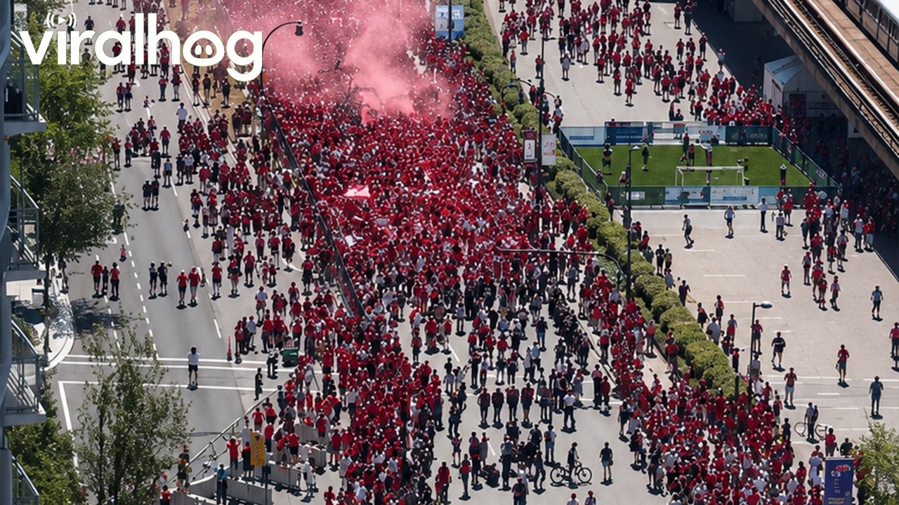 World Cup Fans Fill The Streets of Vancouver || ViralHog