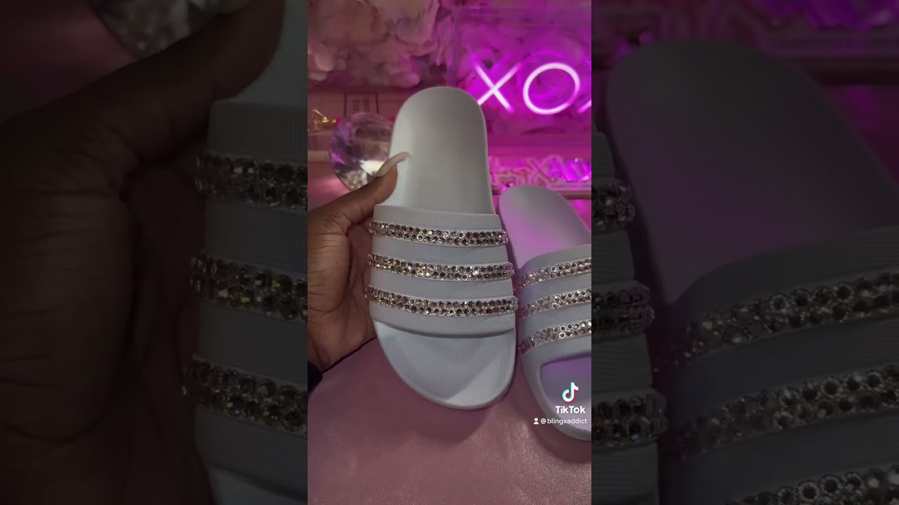 Custom Swarovski Adidas Adilette Women's Slides