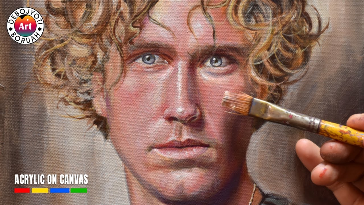 Life Like Acrylic Portrait using Glazing | Acrylic Portrait Painting Tutorial by Debojyoti Boruah