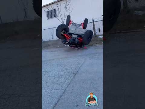 SENDING it in the Canam X3 Turbo! Oops #atv #canam #polaris #fyp #trending #crash #offroad #cars