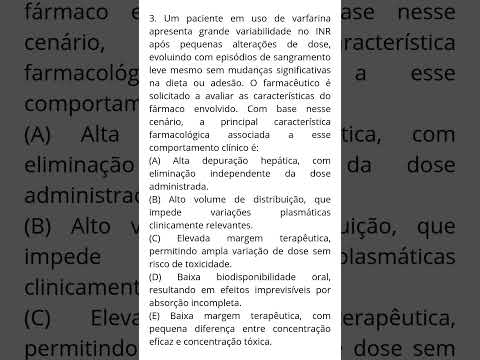 FAU - Farmacêutico - Prefeitura de Paula Freitas/PR/2026. Questão 3.
