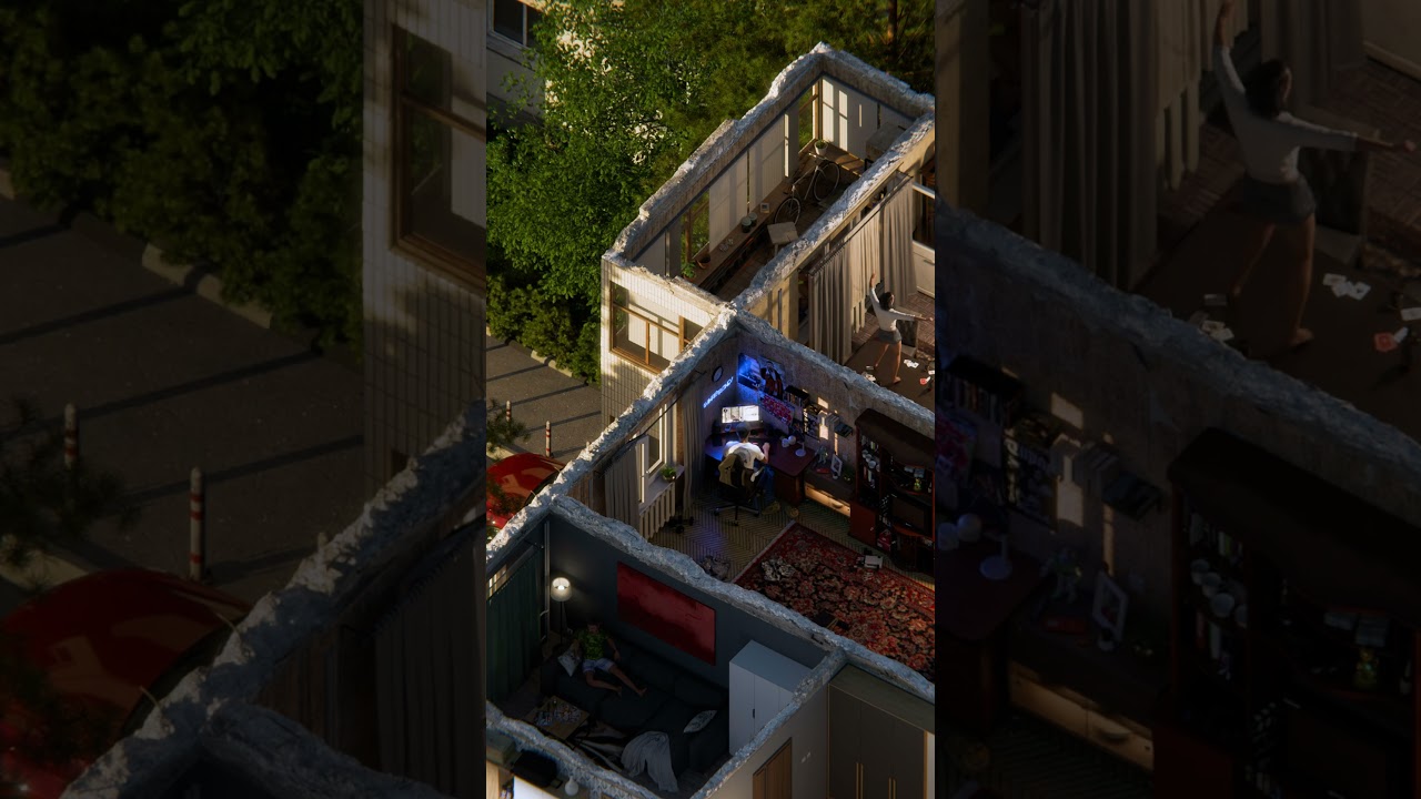 Inside a Russian apartment block 🏢 | 3D Isometric Animation in Blender #blender3d #3dart