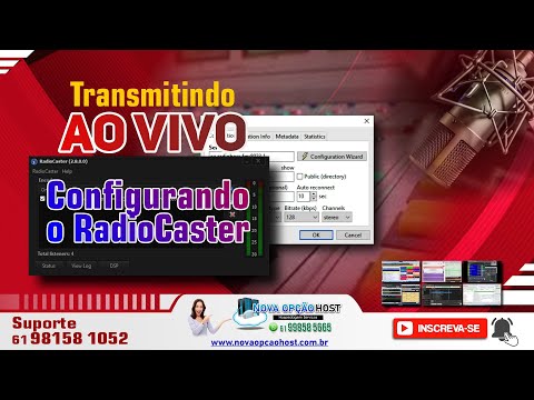 Transmitindo ao vivo e configurando o RadioCaster