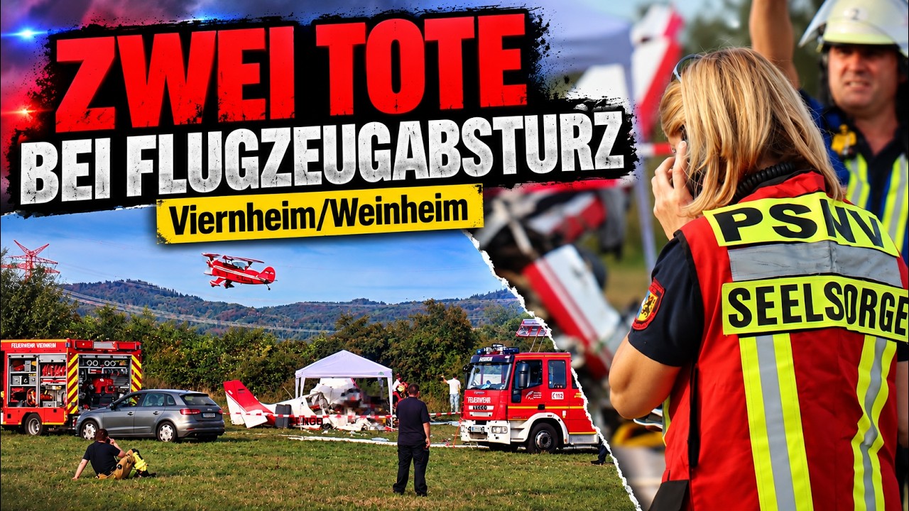 Flugzeug stürzt während Flugfest bei Weinheim ab – Zwei Tote, Mutter und Kind schwer verletzt