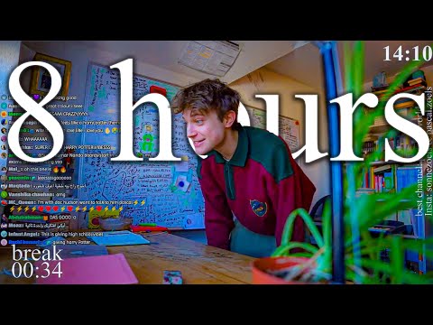 LIVE | 8-HOUR study with me 📚⛈️ rain sounds & pomodoro timer 60 & 10