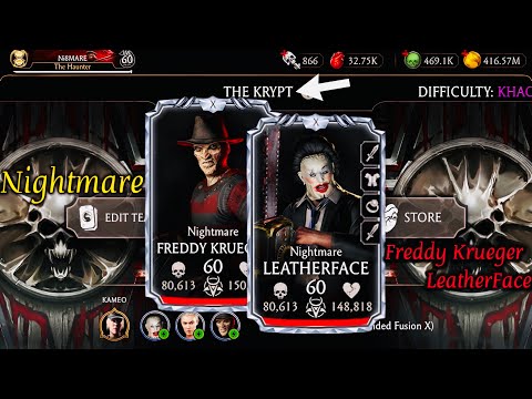Nightmare Freddy Krueger & Leatherface Khaotic Krypt Gameplay + Rewards MK Mobile.