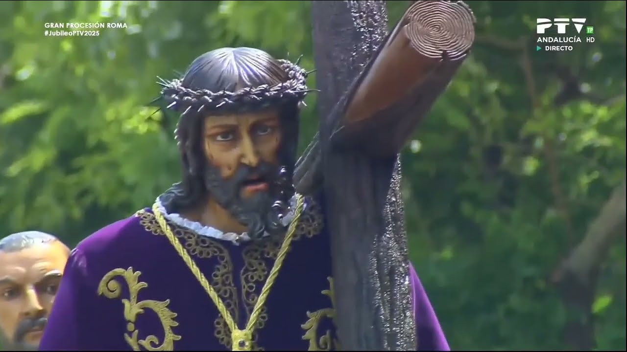 Nazareno de León en Vía Claudia | Gran Procesión Roma 2025