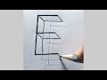 how to draw 3d E || easy 3d drawing using pencil || easy drawing tutorial for beginners