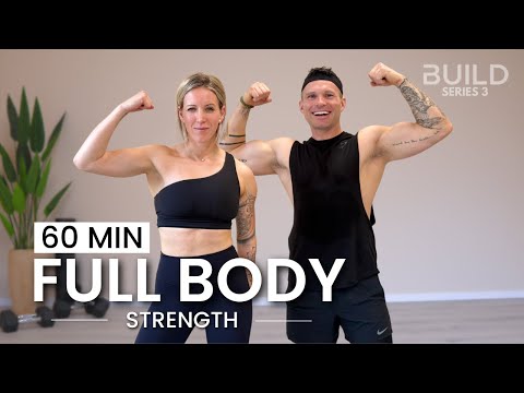 60 min Full Body Workout with Weights - Build Muscle and Strength: Day 10 / Build Series 3