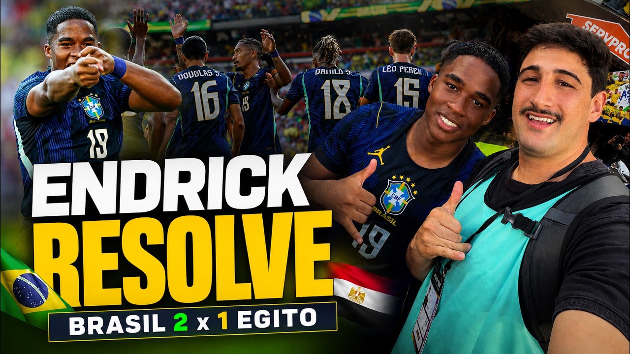 ENDRICK RESOLVEU DE NOVO! Brasil 2 x 1 Egito (Vlog do Braune)