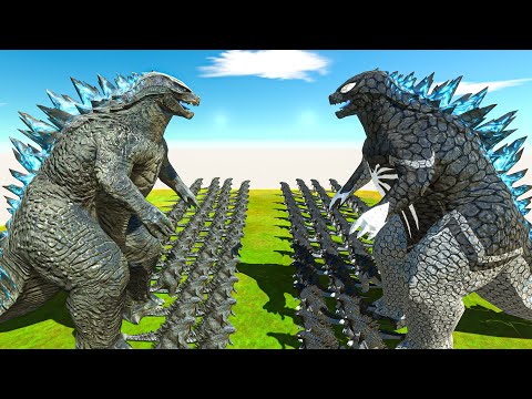 Epic Godzilla War - Growing Godzilla 2014 VS Black Spider Godzilla Size Comparison