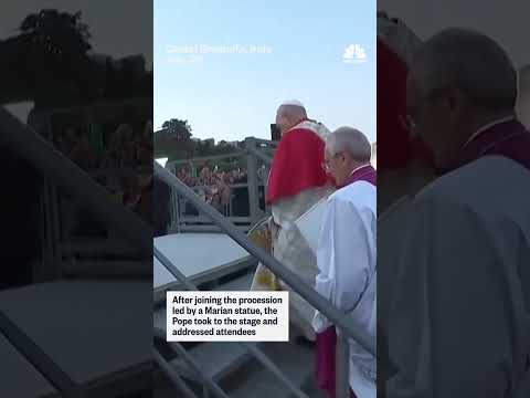 Pope Leo XIV embarks as first pope in history on boat to join procession at Lake Albano