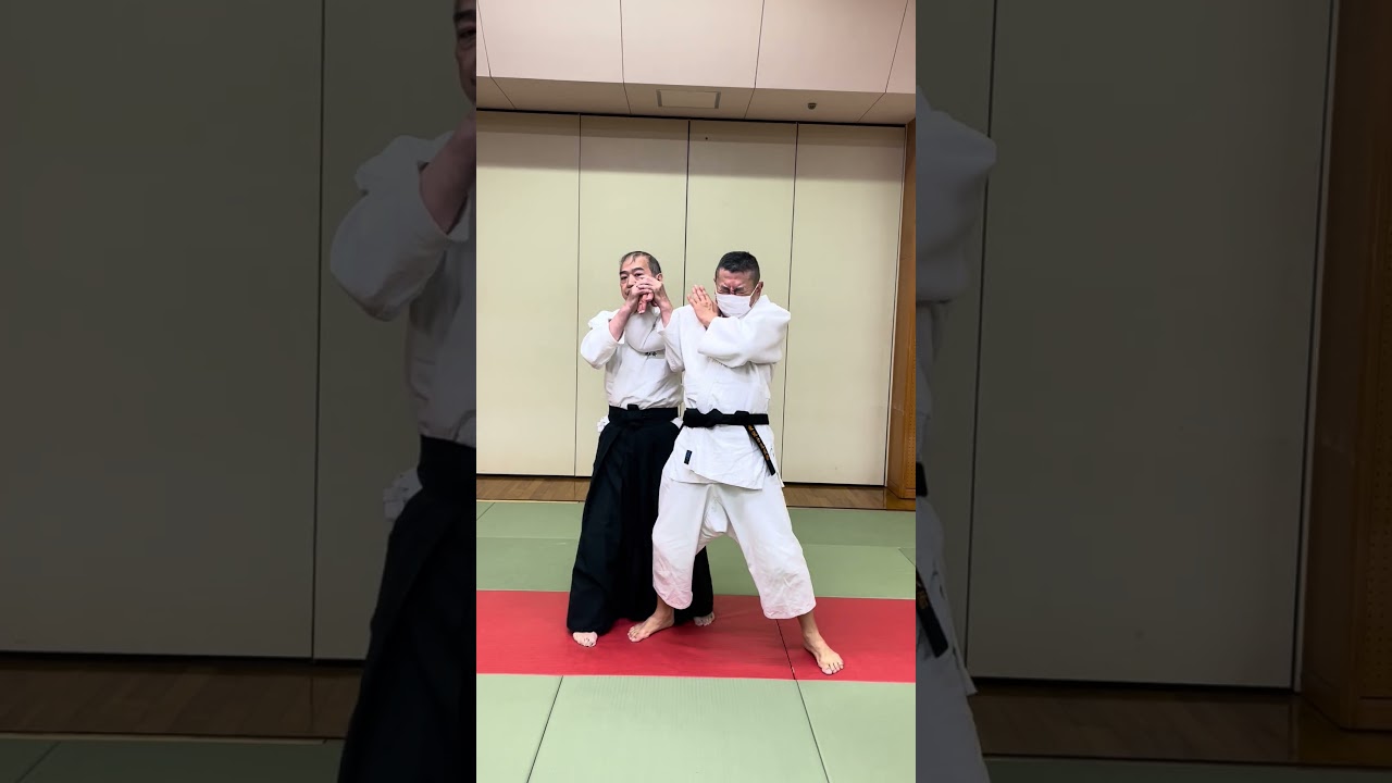 正面打ち腕抑え鎌手極め　佐川派大東流合気武術　合気錬体会　佐川幸義　吉丸慶雪　有満庄司　合気道　#Daito-ryu  #Aikido  #Shorts