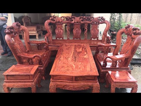 Bộ Bàn ghế gỗ Minh Quốc Cẩm Lai Nam phi tay cột 12 giá 39.500.000 vnd (6 món)