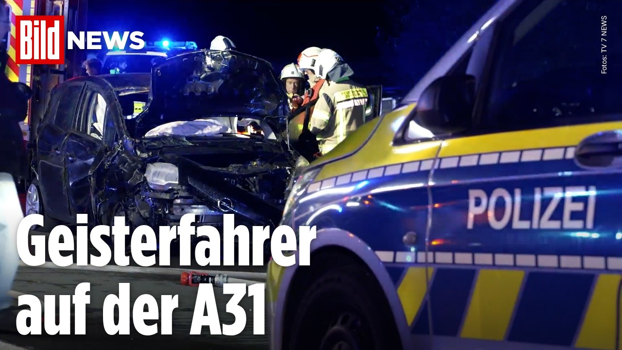 Irrfahrt nach Autobahn-Crash: Geisterfahrer rast mit Schrott-Wrack über die A31
