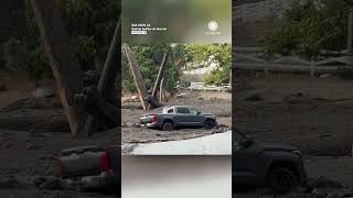 Driver’s Desperate Attempt to Save Truck From Raging Mudflow in Oak Glen, California