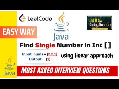 Leetcode Single Number Linear Approach Java Solution