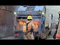 Garbage Truck Catches Fire In The Downtown Core Of Montreal During Lunch Hour