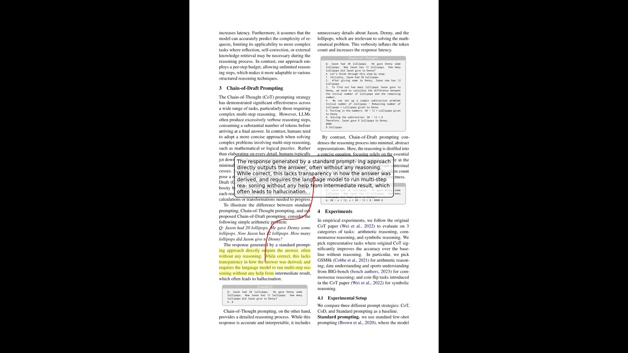 Chain of Draft: Thinking Faster by Writing Less #CoD #CoT